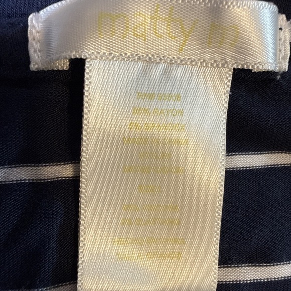 Matty M Women's Blue/White Strip V-Neck Tie Front Side Size XL - Picture 6 of 6